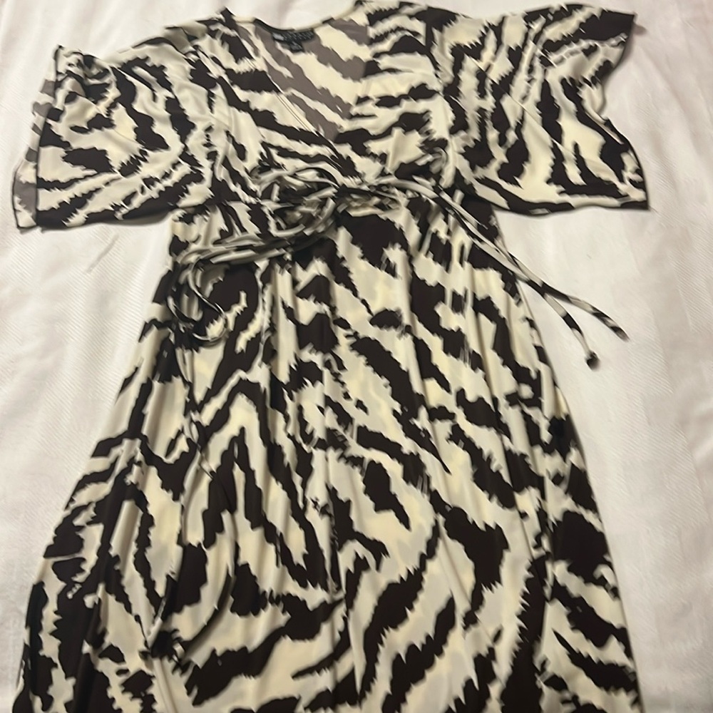 Carole Little cream/ brown dress